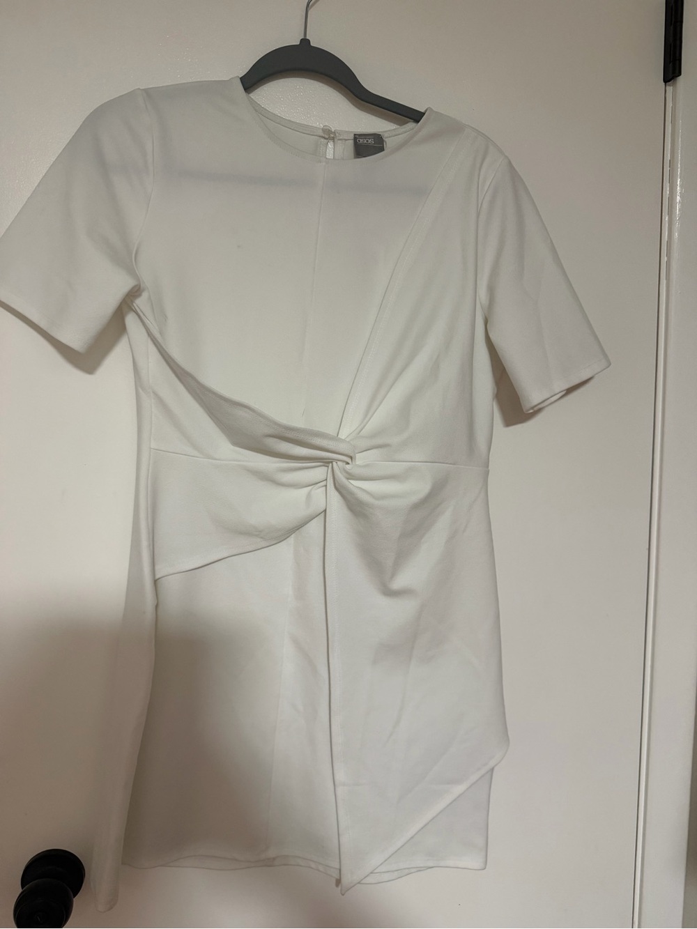 ASOS White Knot-Front Mini Dress